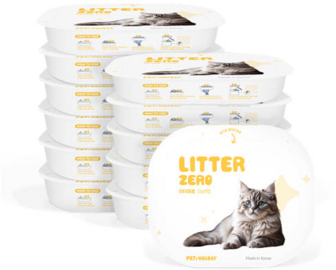 펫츠놀로지 고양이 원터치 배변처리기 리터제로 리필 카트리지, 12개