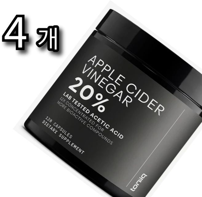 토니크 애플 사이다 비니거 20%, 4개, 120정 - 쿠팡
