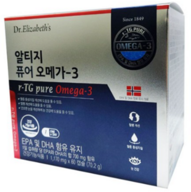 닥터엘리자베스 알티지 퓨어 오메가3, 60정, 3개