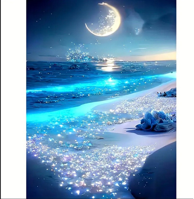 (2+1)보석십자수 패브릭형 DIY 비즈공예 30x40, 27.달빛바다, 1개