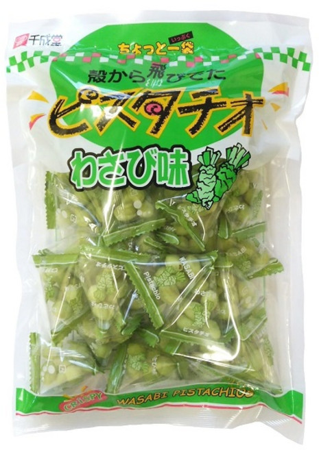 센나리도 쿠로다야 피스타치오 와사비맛 (대용량) / 일본 견과류 / 술안주 / 오츠마미, 3개, 215g