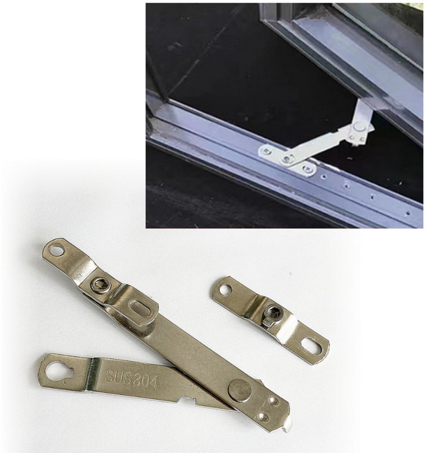 스텐 보조 암대 수대 시스템 창호 여닫이 창문 고정 지지대 고정대 시스템창 프로젝트창 열림 낙하 추락 방지 경첩 힌지 수데 조정기 조절기 스토퍼 여닫이창 쇼바 홀더, B_15.5mm, 1개