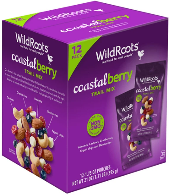 [미국직배송] WildRoot's 와일드루트 코스탈 베리 트레일 믹스 Coastal Berry Trail Mix 12pack 595g, 1개 - 쿠팡