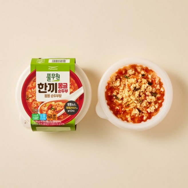 풀무원 한끼몽글순두부 짬뽕순두부탕 277g 2개