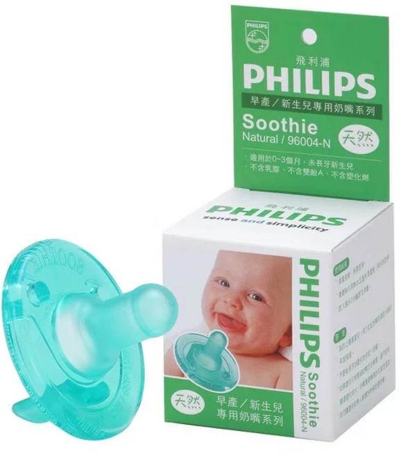 PHILIPS 飛利浦 Soothie 天然安撫奶嘴 柔軟材質 一體成型設計 不含乳膠與雙酚A, 1階, 1個