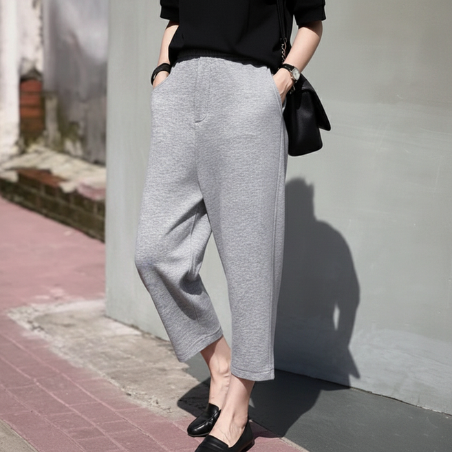 퀸앤조이 여성 봄가을간절기 배기핏 슬랙스 핏감 예술 배기바지 구미호 빅사이즈 데일리 캐주얼