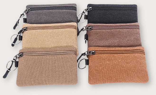 鑰匙圈 小錢包 洗水帆布 拉鍊卡片收納包 便攜耳機包