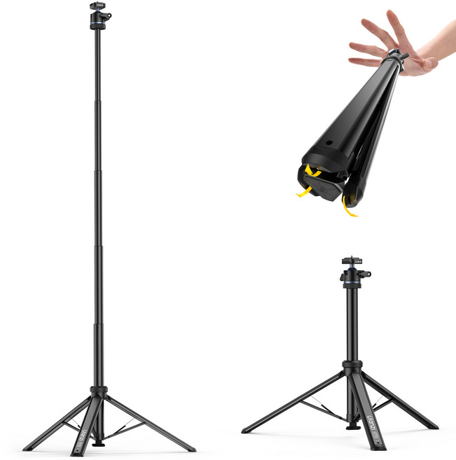 울란지 MT93 Uka 플레이트 자동 오픈형 카메라 조명 스마트폰 삼각대, 1개