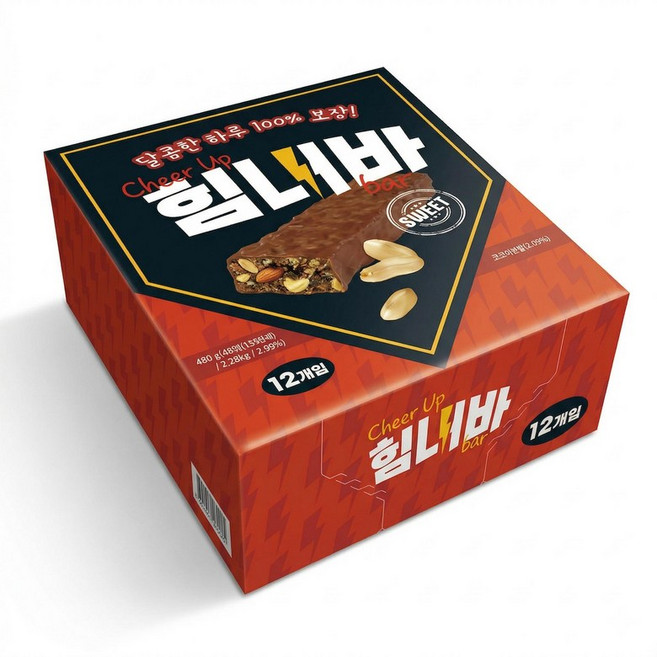 힘내바 크런치 초코바40g 12개입 1개, 40g