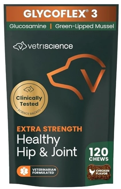 [베트리사이언스] 글라이코플렉스3 강아지 관절 영양제 조인트서포트 120츄, 120정, 뼈/관절강화, 1개 - 쿠팡