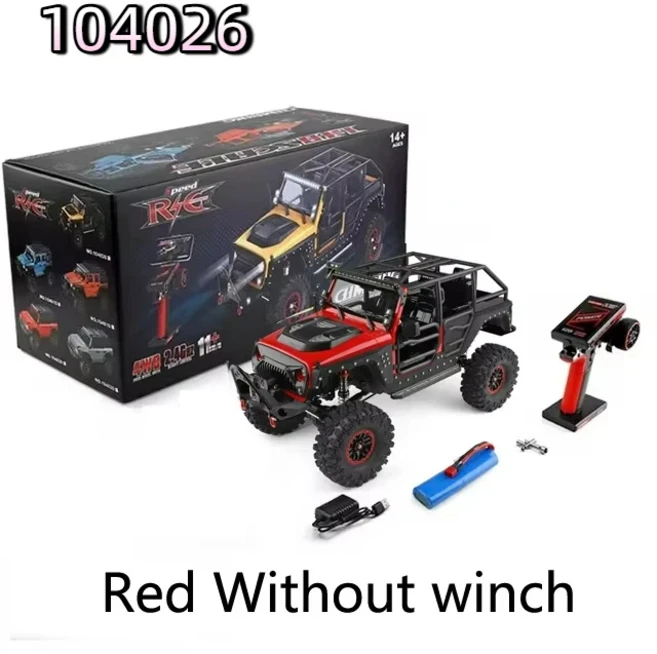 RC카 4WD 1:10 스케일 전동 오프로드 클라이밍 차량 원격 제어 모델카 RTR 장난감 선물, 02 Without winch F