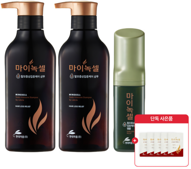 현대약품 마이녹셀 인텐시브 체험구성 샴푸 +탈모앰플 + 샘플 증정, 1개, 400ml