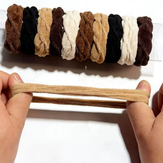 벨벳 고탄력 헤어끈 5컬러*5P 여성 포니테일 데일리 머리삔 FS097