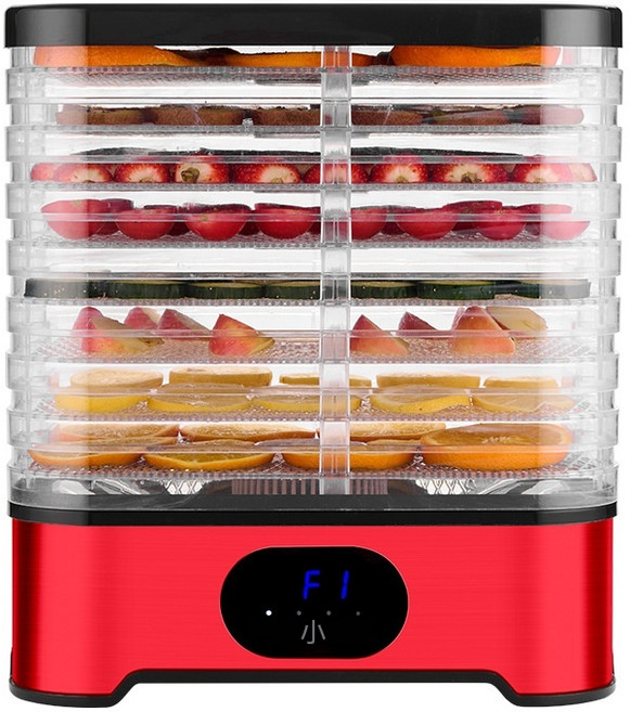 東日 食品脫水機 家用8層大容量智慧食物烘乾機 乾果機, 紅色110V