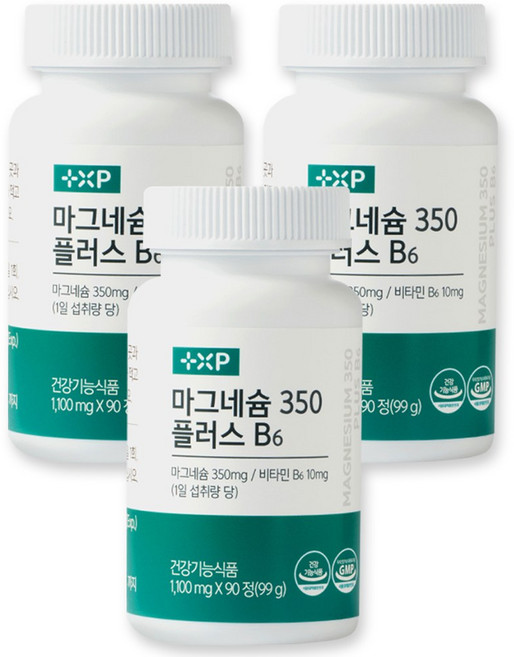글루콘산 마그네슘 350 플러스 B6 비타민B, 90정, 3개