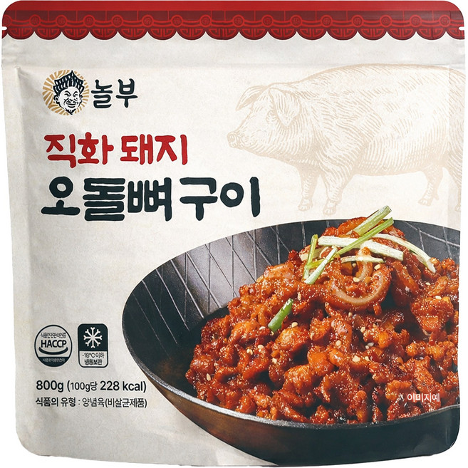 놀부 직화 돼지 오돌뼈 구이 (냉동) 5개입, 1개, 800g