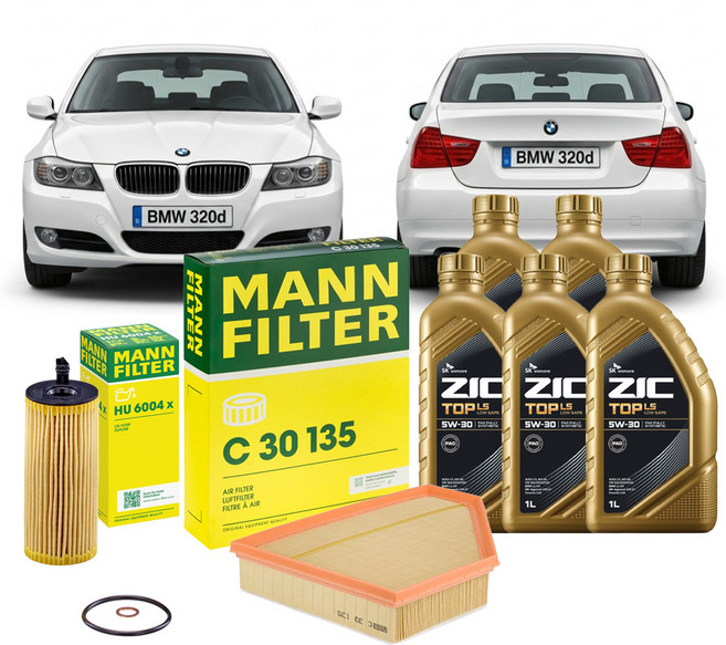BMW 3시리즈 320d 10.03-13.10 E90 E91 E92 E93 N47D20C 디젤 엔진오일세트 만필터+지크탑, 차량 정보 확인하였습니다.
