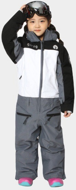 지프로그 올인원 주니어 스키복 보드복 수트 블랙