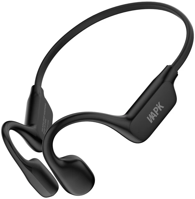 와피크 오픈형 골전도 블루투스 이어폰 N60 무선 IP67 방수 귀걸이형, 블랙 - 쿠팡