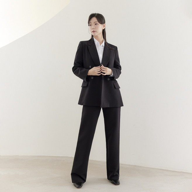 더웨이나인 여성 정장 세트 면접 빅사이즈 검정 오버핏 블랙 델리아set