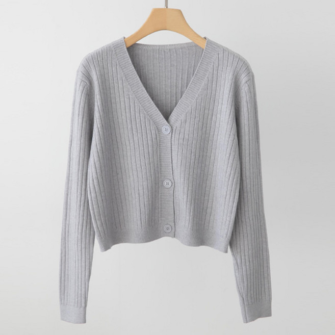 제니트 여성 기본핏 브이넥 레이어드 베이직 니트 골지 가디건 신유골지CD
