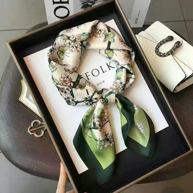 簡約條紋絲巾 70*70 方巾 披肩 領巾