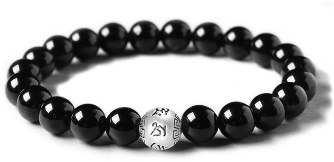 천연 흑요석 팔찌 부정기 제거 힐링 스트레스 해소 운세 팔찌 재물운 건강운 액막이 반지 재물운 악운차단 에너지 정화 와 호신부