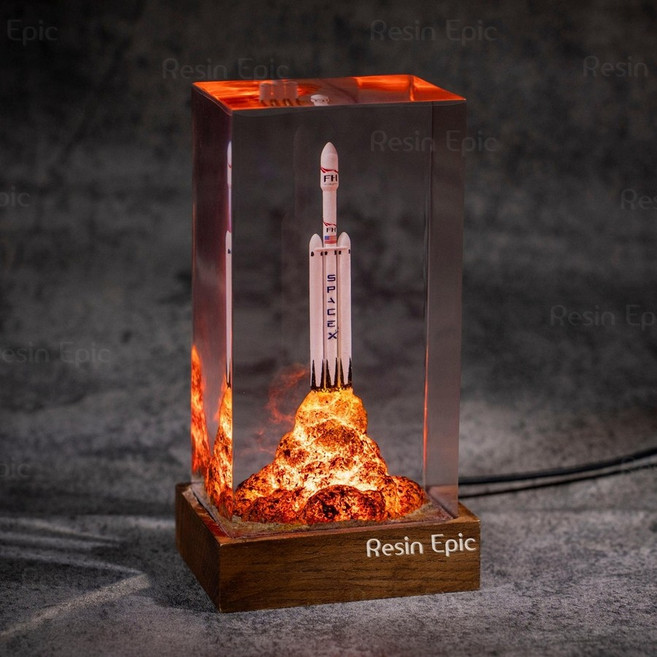SpaceX 화성 로켓 발사 조명 3차원 일론머스크 테슬라 인테리어, 15.8x8x6.5cm, SPACE X
