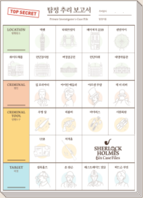 셜록홈즈 탐정 추리 보고서, 1개