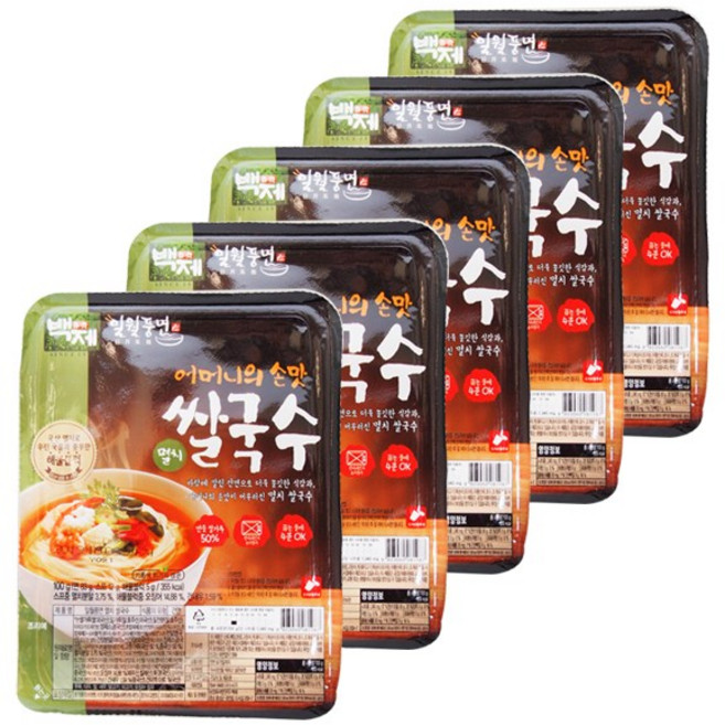 백제 일월풍면 멸치쌀국수 100g x 5개