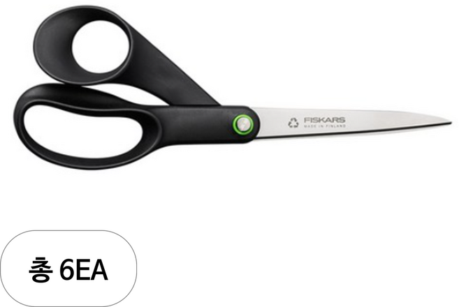 피스카스 다목적 유니버셜 뉴 펑셔널폼 가위, 블랙, 6개