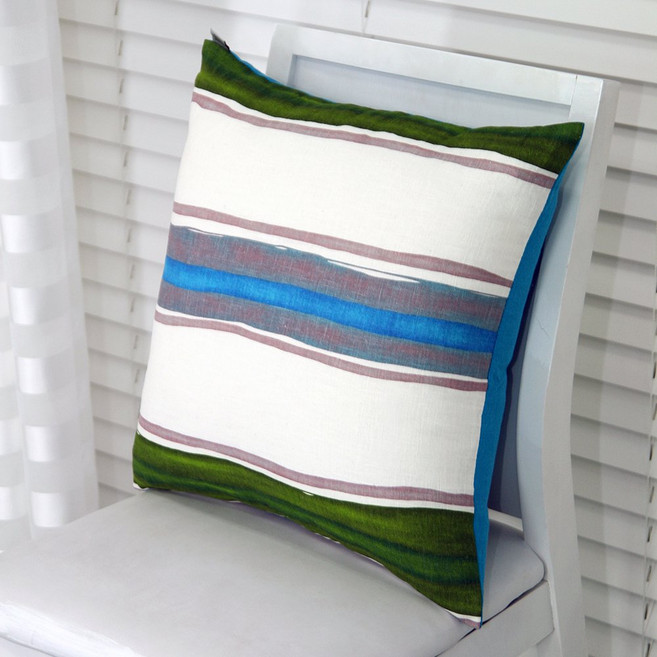 린넨 스트라이프 프린팅 쿠션 방석커버 2size