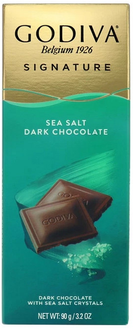 GODIVA 經典海鹽黑巧克力磚 90g, 1個