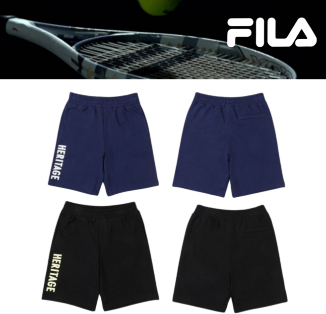 휠라 FILA 키즈 헤리티지 5부 팬츠 2 color 주니어 여름바지 숏팬츠 반바지 아동 어린이 남아 여아 데일리