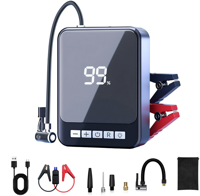 우스틴스 자동차 차량용 점프스타터 4in1 에어펌프 보조배터리 대용량, 38000mAh, 1개