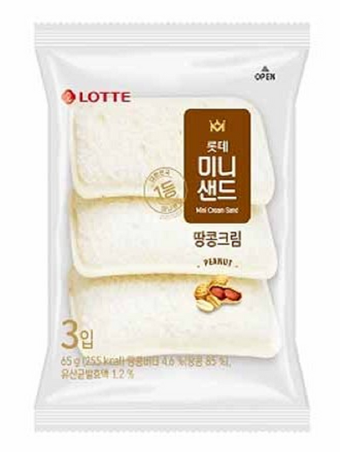 롯데 미니땅콩샌드, 2개, 65g