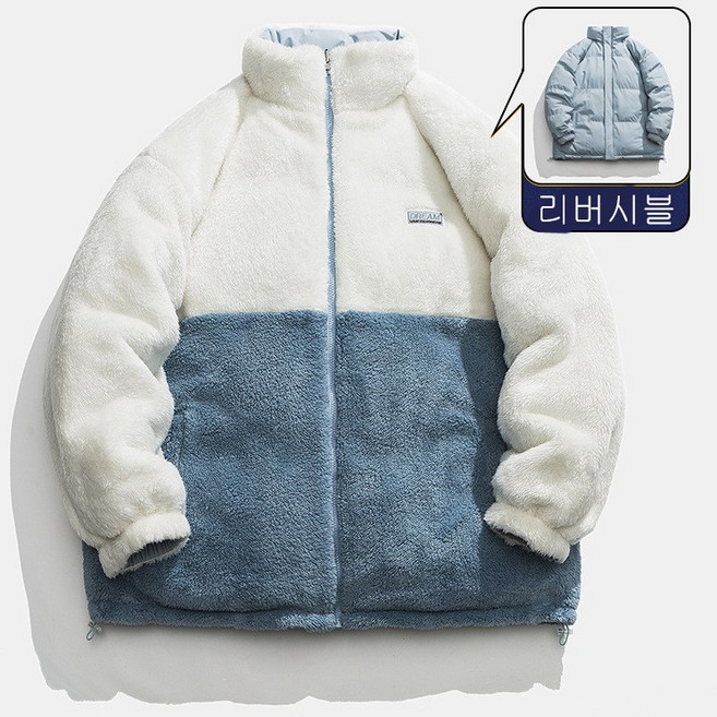 스타일닥터 양면 뽀글이 솜옷 남녀공용 겨울 기모 도톰 기모 점퍼 높은 가성비