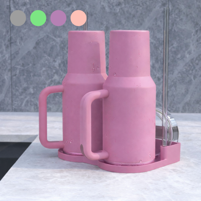 호담즈 스탠리 호환 물빠짐 텀블러 건조대, 퍼플, 1개