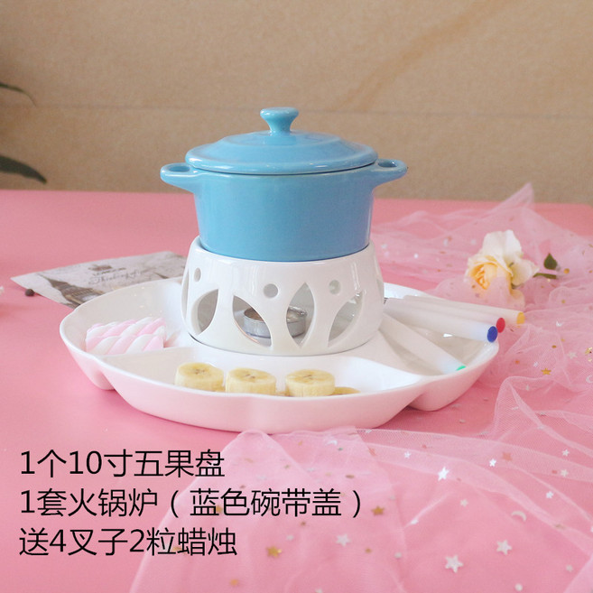 디저트 홈파티 도자기워머 초코퐁듀 등갈비 캠핑 퐁듀 녹이기 와인 치즈워머 치즈, 1개, *