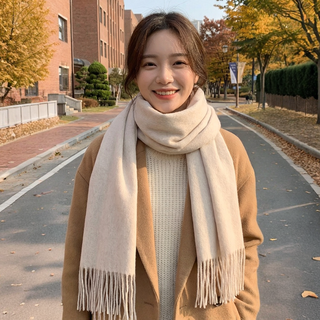 R Succeed I 여성 겨울 패션 머플러 소프트 데일리 따뜻한 목도리