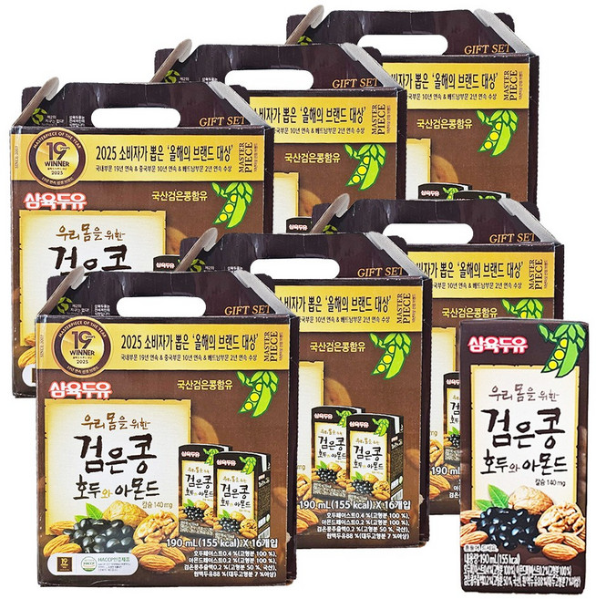 삼육두유 검은콩 호두와 아몬드, 190ml, 96개