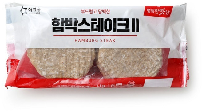 냉동 아워홈 행복한맛남 함박스테이크II 1.3kg, 1개