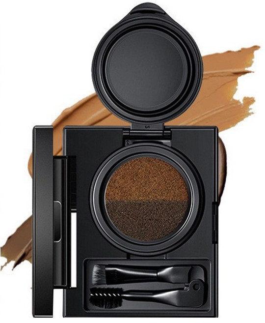 투컬러 브로우 쿠션 워터프루프 롱래스팅 자연 눈썹 연출, 1개, 01 투컬러 그레이