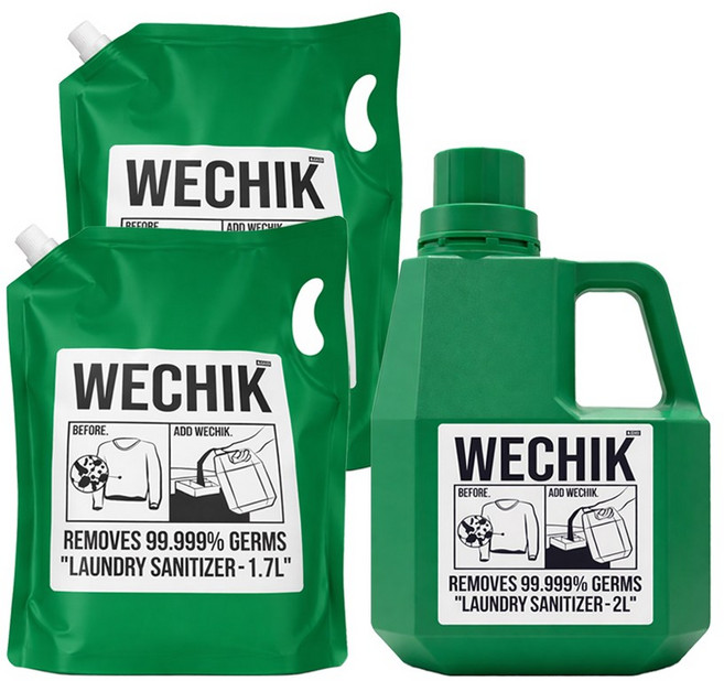 [위칙] 살균 소독 섬유유연제 1.5L 1개+리필 1.7L 2개, 1개