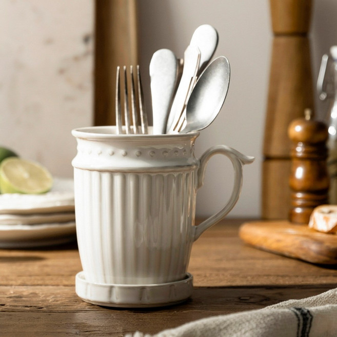 쓰임 그레이스 수저통, 아이보리, 2개