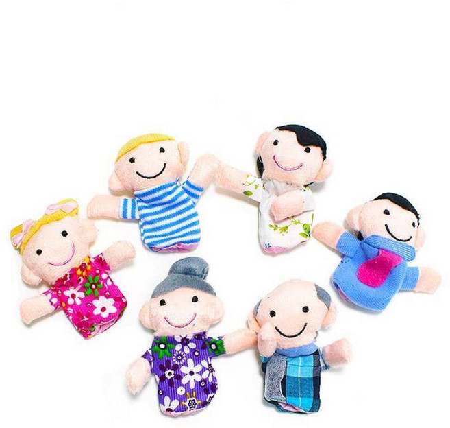 유아 엄마아빠놀이 역할극 가족 손인형 6p 유치원 동화구연 동화놀이 선물, 1개