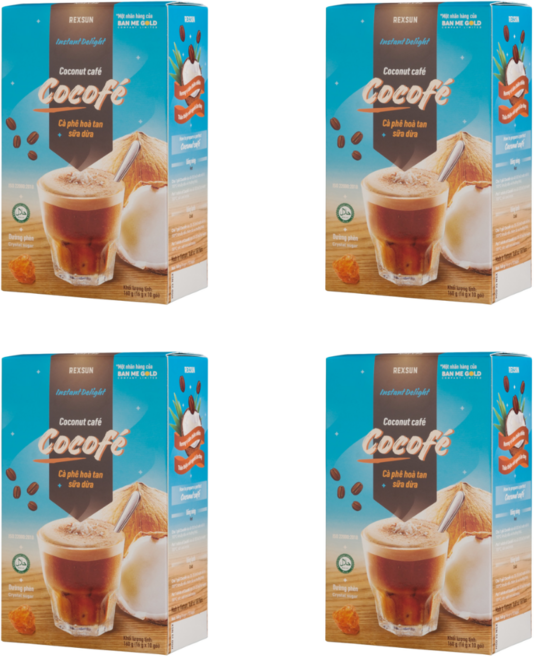 Rexsun Cocofe Coconut cafe 코코넛 밀크믹스커피, 14g, 4개, 10개입