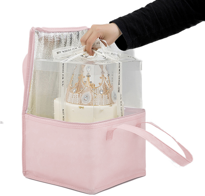 티드 2단 케이크 보냉백 사각 도시락 케익 아이스박스 큰사이즈 보냉가방 (3가지 사이즈)