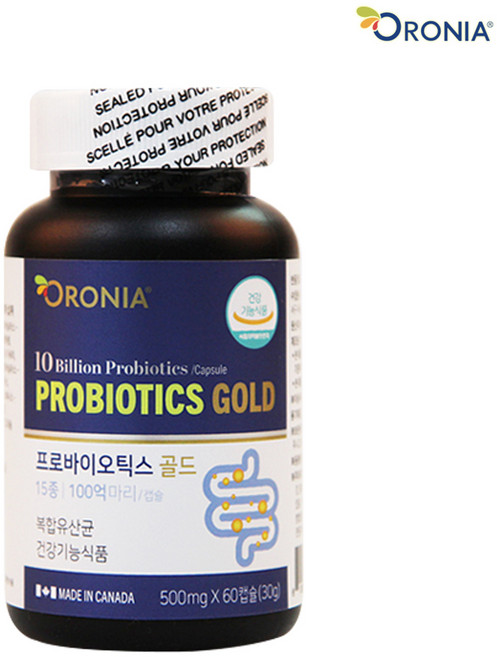 캐나다 완제품 직수입 오로니아 유산균 프로바이오틱스 골드 60캡슐 15종 혼합유산균 가세리유산균, 1개, 60회분