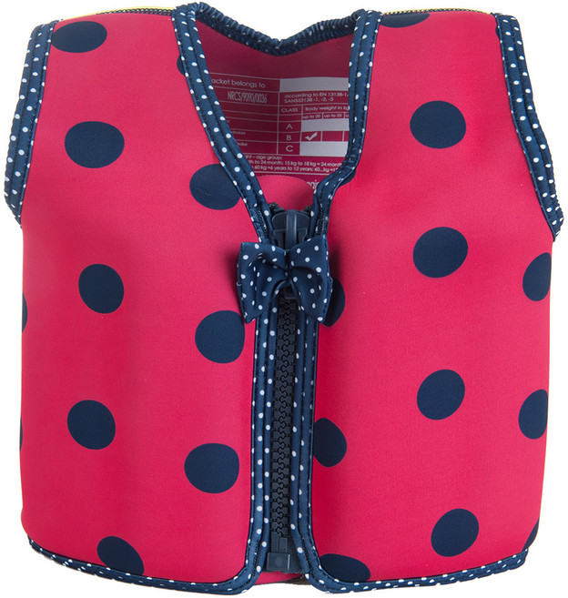 여름 물놀이튜브 보행기튜브 목튜브 구명조끼 브랜드 기획전, 컨피던스 유아 구명조끼 핑크도트 S사이즈, 1개